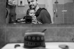 Me, photographing my baby girl and me through a mirror.