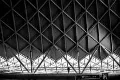 Silhouette figure in King's Cross Station