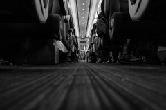On the train, waggon, shot from the floor