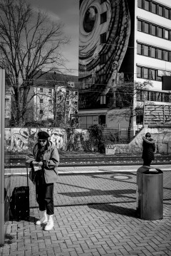 Passengers waiting for a train