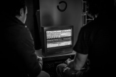 Two attendees playing Mario Cart