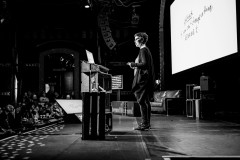 Doro Ottermann on stage during her talk about 