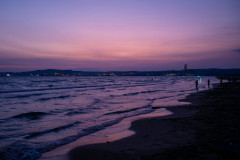 Sunset at Burnaz beach in Hatay, Turkey