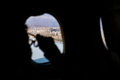 View of Adana, Turkey from above, out of a plane window