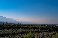 Early morning view and the city of Dörtyol and the mountains to the left