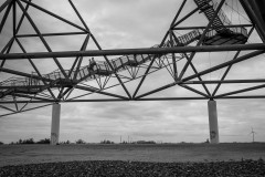 People walking down the steps from the Tetraeder in Bottrop