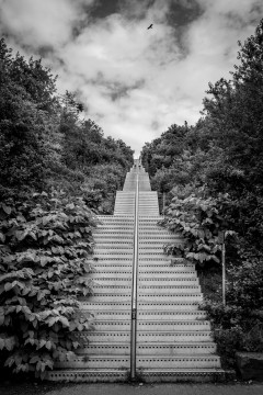Stairs that lead up to the Tetraeder in Bottrop