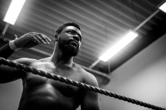 Ahuka poses in the ring