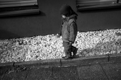 My daughter balancing on the curb