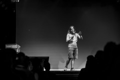 Marc Thiele on stage, welcoming the audince at beyond tellerrand 2023 in Berlin