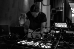 Marc Thiele working on the techincal things to get the live stream going for border:none 2023 in Nuremberg