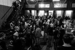Attendees are chatting after the last talk is over at border:none 2023 in Nuremberg