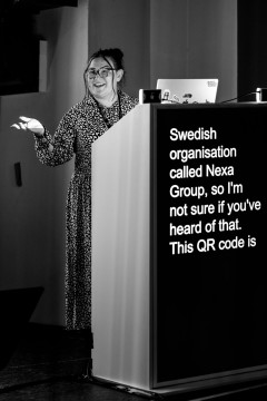 Molly Barns on stage at border:none 2023 in Nuremberg