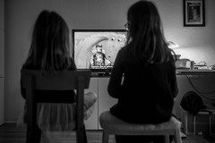 My daughters watching TV