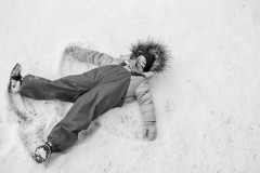 My daughter making a snow angel